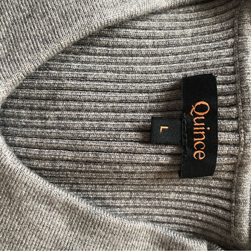 Quince Gray Ribbed Knit Top - Picture 2 of 2